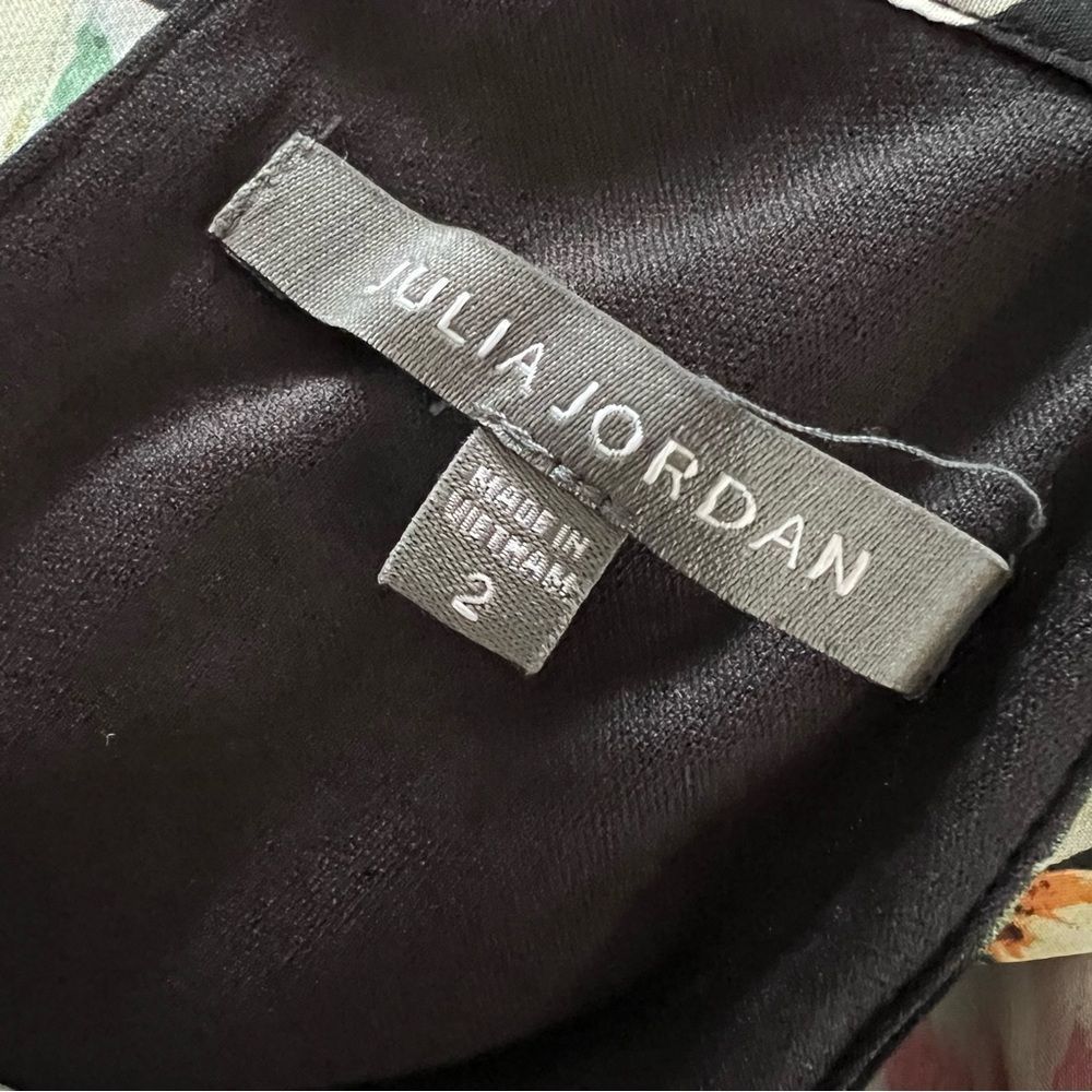 Julia Jordan Floral halter chiffon midi dress Ladies size 2 Black multi - Picture 6 of 8